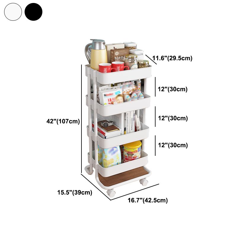 Metal Frame Open Etagere Bookshelf Modern Vertical Bookcase with Caster Wheels