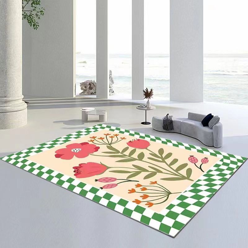 Estilo artístico Flor Estética de la alfombra suave Rectángulo de telar Alfombra para dormitorio