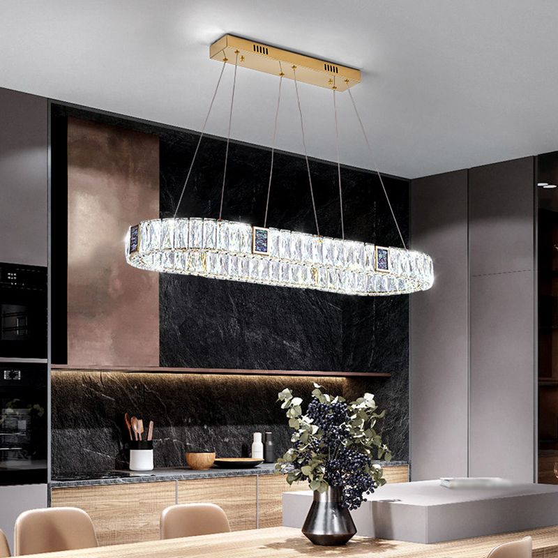 Geometrische Formen Deckenpendelleuchte Licht moderner Luxusstil Kristallleuchte Lampe