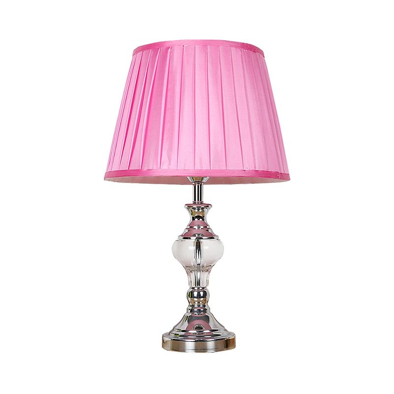 1 Kopf gefaltes Kristall Nachttisch Lampe Modernes Stoff Lesebuch Licht in Rose Red