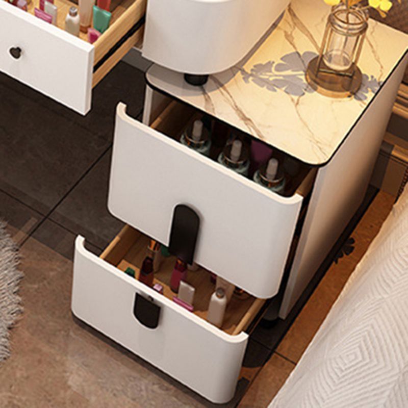 Glass Vanity Dressing Table 15.74" Wide Vanity Tables with 5 Storage Drawers