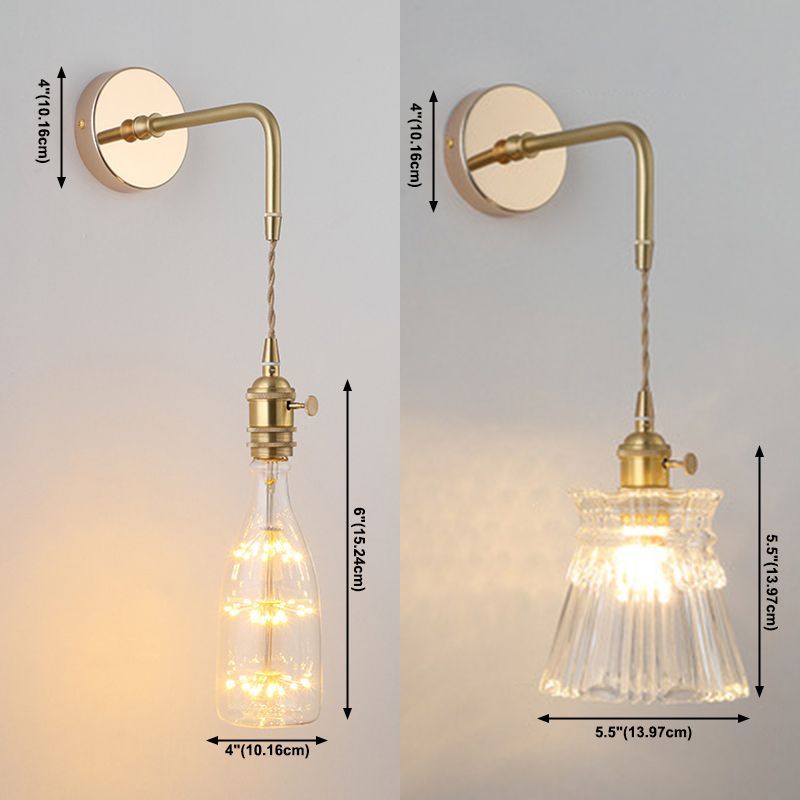 Unico illuminazione da parete in stile moderno in stile moderno 1 luce sconce leggera in oro