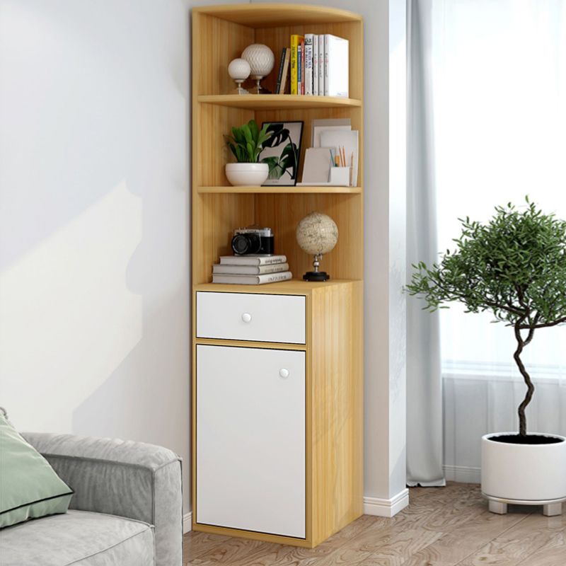 Contemporary 1 Door Accent Cabinet Corner Straight Legs Storage Cabinet