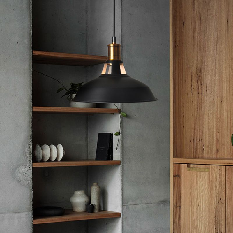 Shaded Restaurant Pendant Lighting Fixture Industrial Style Metal Hanging Light Kit