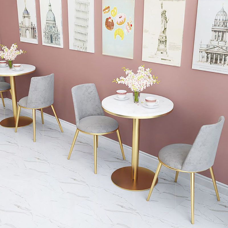 Glam Velvet Armless Dining Chairs Metal Dining Chair for Home Use