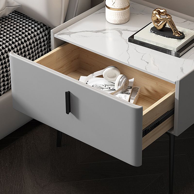 20" Tall Solid Wood Nightstand Accent Table Nightstand with Drawer