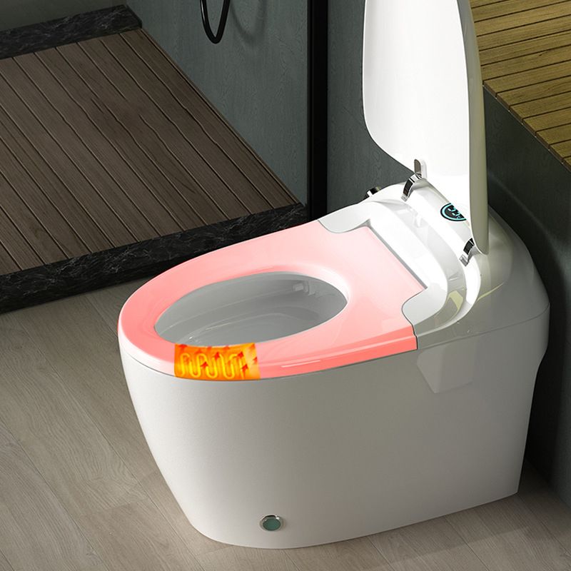 Contemporary Elongated Toilet Bowl White One Piece Toilet with Glazed Surface
