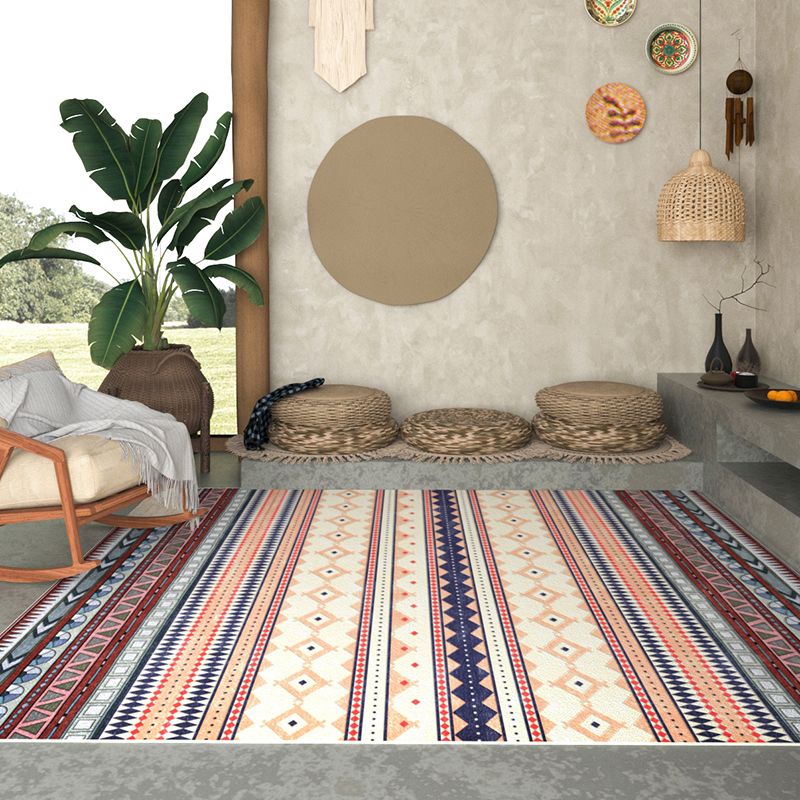 Beige Living Room Area Rug Bohemian Americana Print Rug Easy Care Washable Carpet for Home Decor