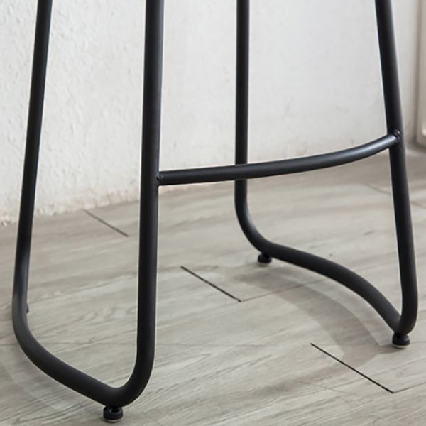 Modern Contoured Seat Counter Stool Solid Wood Backless Counter-height Stool