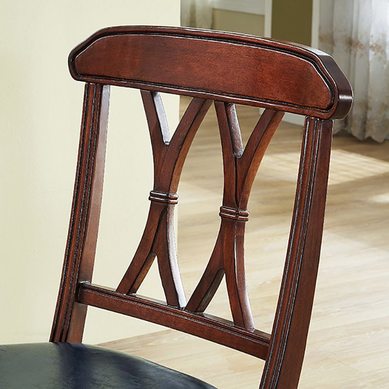 Silla lateral de cuero tradicional para restaurante Silla de comedor con respaldo cruzado natural
