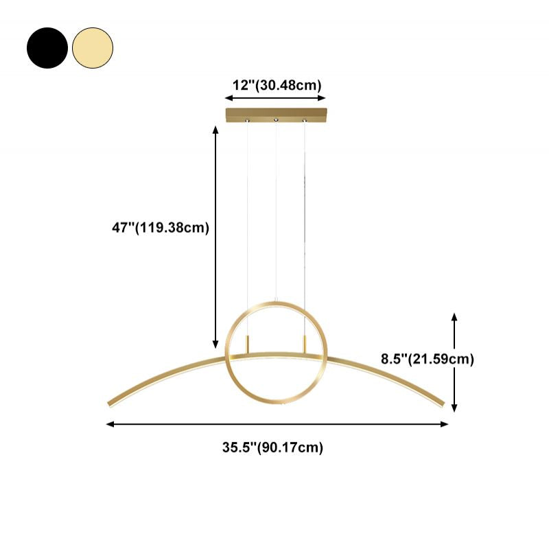 Linear Shape Island Lights Contemporary Metal 2 Light Pendant Light Fixtures