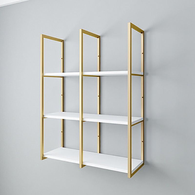 Etagere Bookcase with Wall Mounted Shelves Metal Bookshelf for Home Office