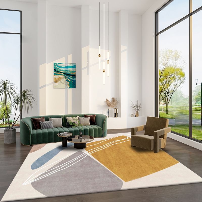 Oranje modern tapijt blending kleurblokkleed niet-slip achterste tapijt voor woningdecoratie