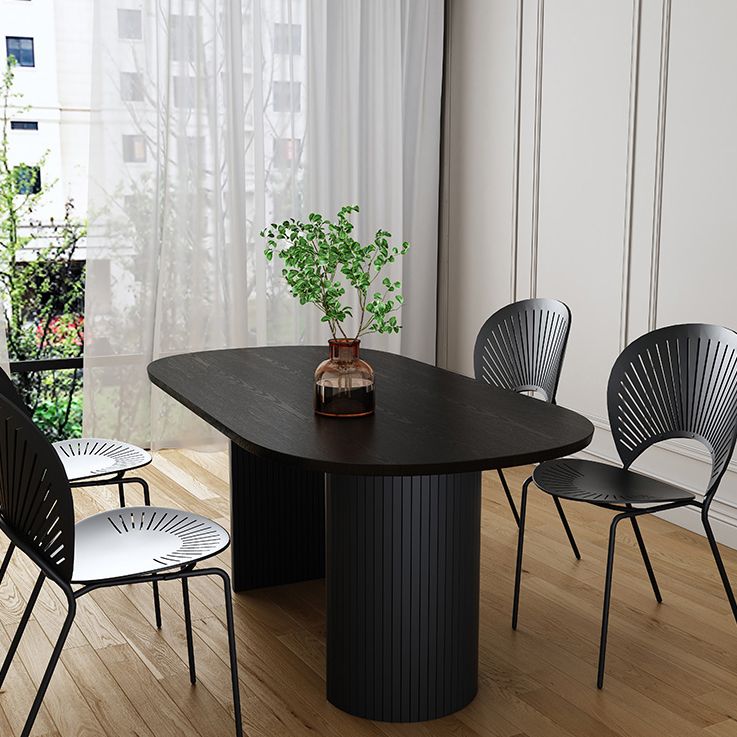 Simplicity Style Furniture Oval Double Pedestal Dining Site Table for Dining Room