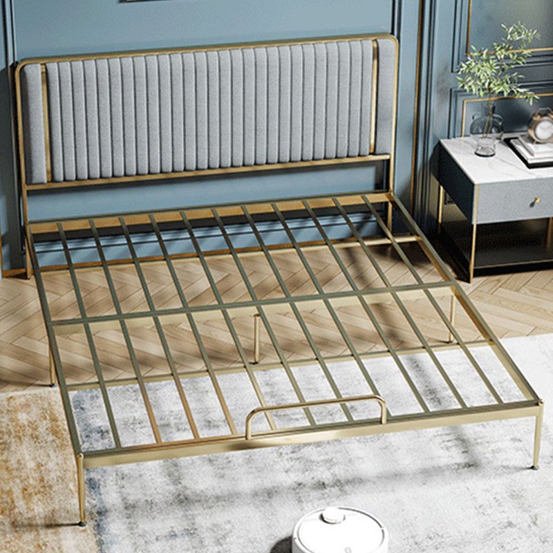 Glam Style Metal Bed Including HeadboardPanel Bed , 43 inch High