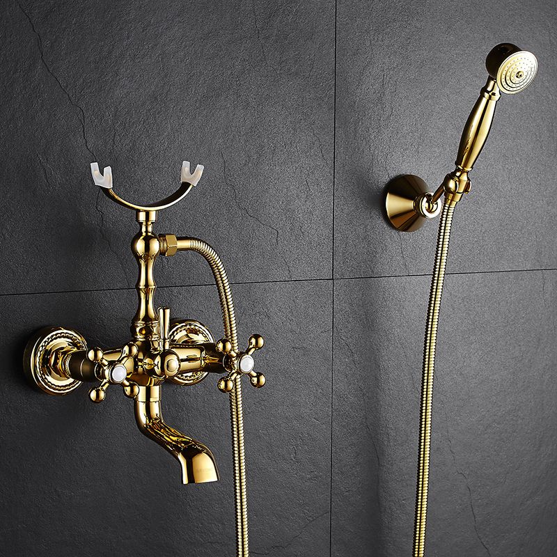Traditional Wall Mounted Metal Claw Foot Tub Faucet Trim Low Arc Claw Foot Tub Faucet