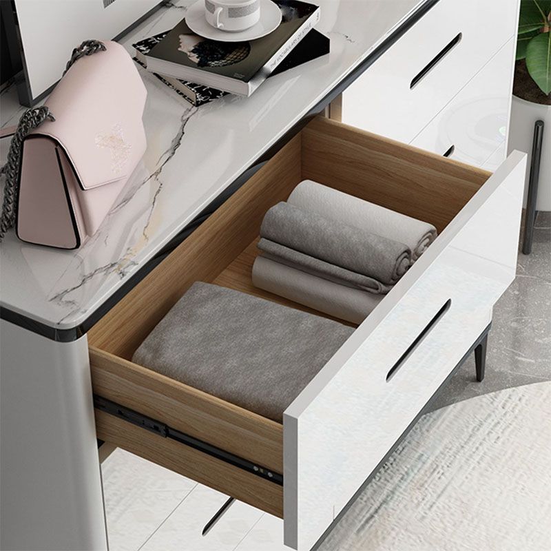 Contemporary Marble Lingerie Chest Vertical Storage Chest for Bedroom