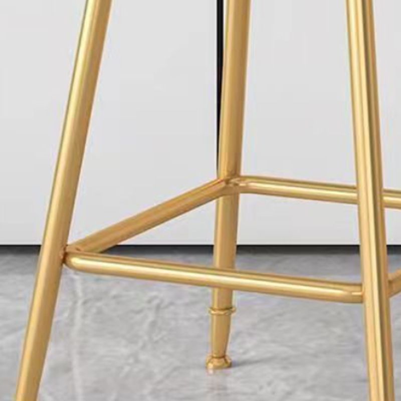 Glam Armless Counter Stool Iron Cafe Bar Stool with Cushion and Pedal