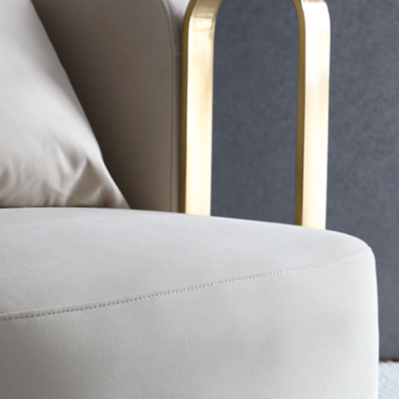 Glam Arm Chair Pillow Back Gold Base Arms Included Living Room Armchair