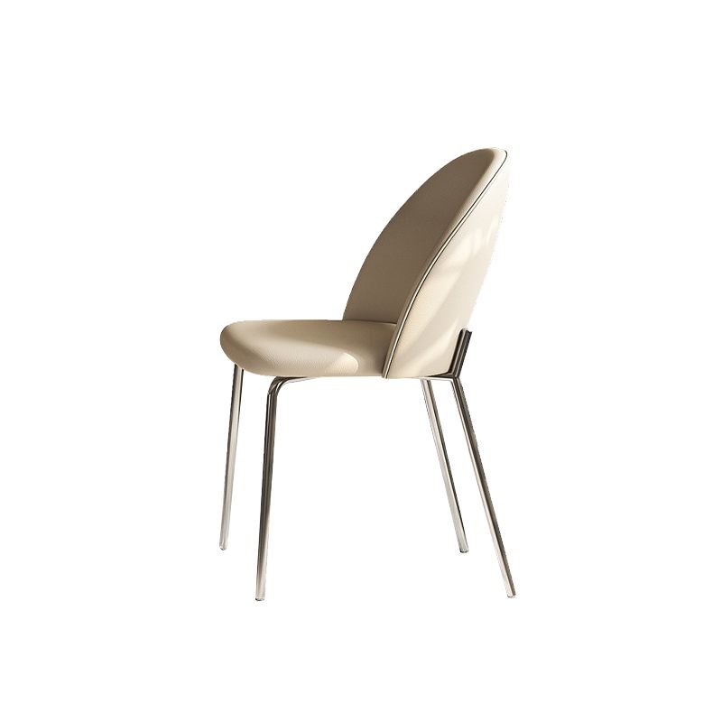 Contemporary Kitchen Dining Chairs Faux Leather Side Chairs with Metal Legs