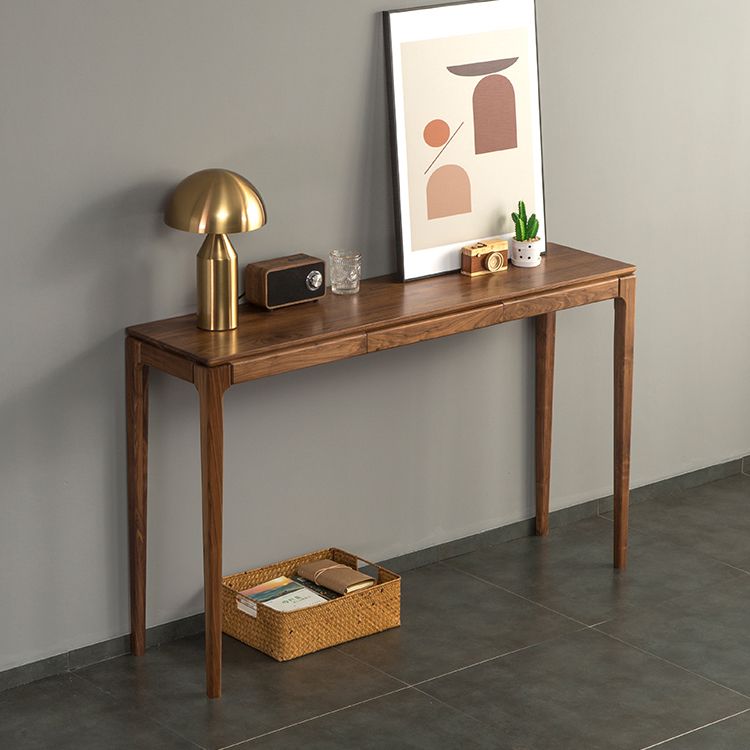 Solid Wood Mid-Century ModernTable in Brone Console Table 30"H