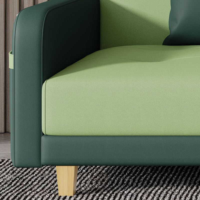 30.7" H Faux Leather Square Arm Tufted Sofa Bed For Living Room