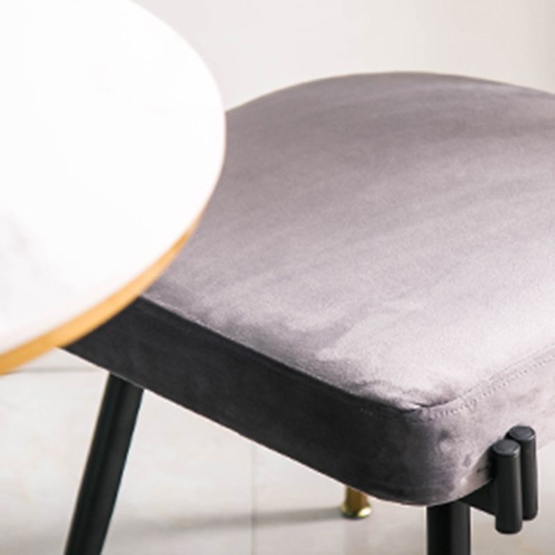 Glam Style Armless Dining Chairs Fabric Home Dining Side Chair