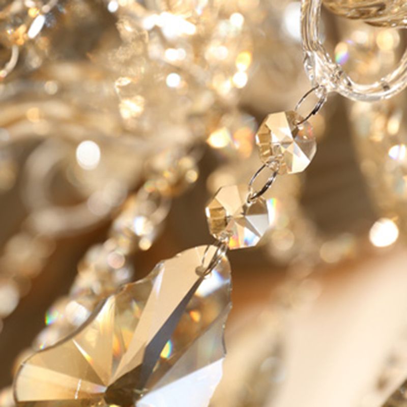 Lustre en verre léger de bougie de luxe traditionnelle avec décoration en cristal