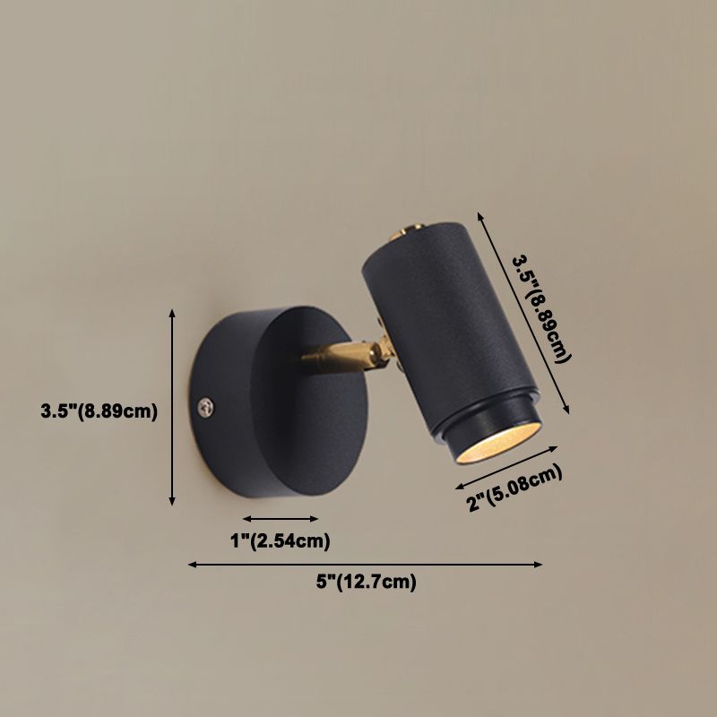 Lampada da parete a parete in alluminio moderno nero per la parete regolabile per camera da letto