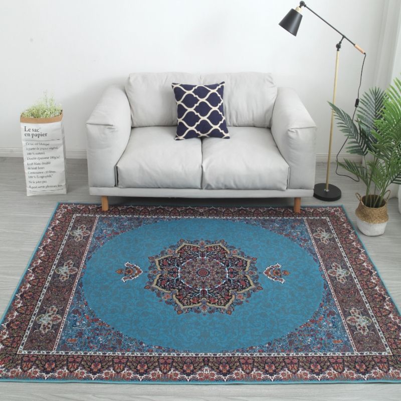 Traditional Tribal Totem Rug Polyester Indoor Rug Stain Resistant Area Carpet for Living Room
