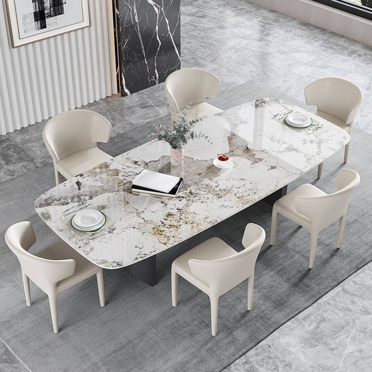 Modern 1/4/5/7 Pieces Rectangle Dining Set Sintered Stone Dining Table with Chairs