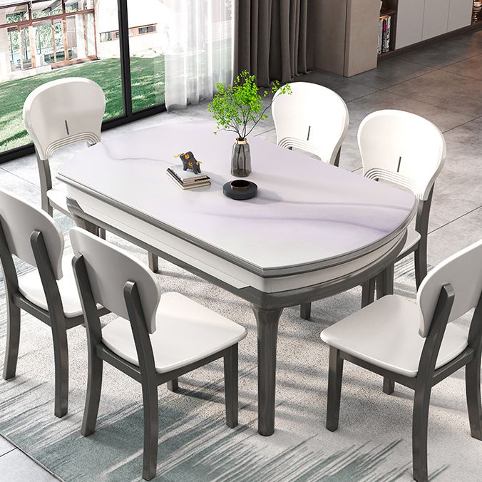 Modern Scalable Stone Dining Table Rubber Base for Dining Room
