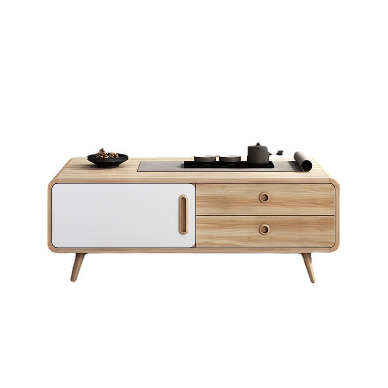 Natural 1 Single Coffee Table Modern 1 - Door Cocktail Table with Storage