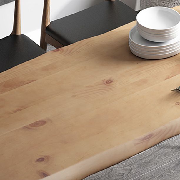 Modern 1/5 Pieces Dining Set Rectangle Pine Wood Dining Table for Cafe