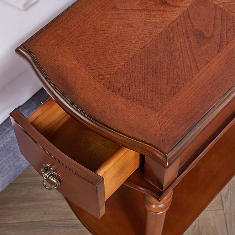Modern Rectangular End Table 23" Tall 4 Legs Solid Wood Side Table