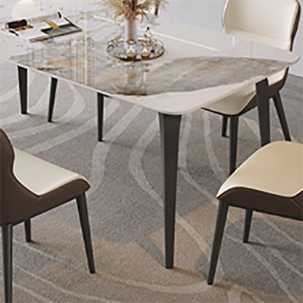 Simplicity Style Furniture Rectangle Stone Dining Room Table for Home