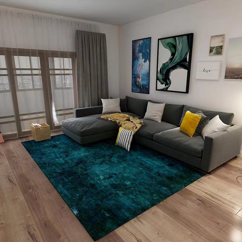 Grey Geometric Print Carpet Modern Polyester Area Rug Stain Resistant Rug for Home Decor