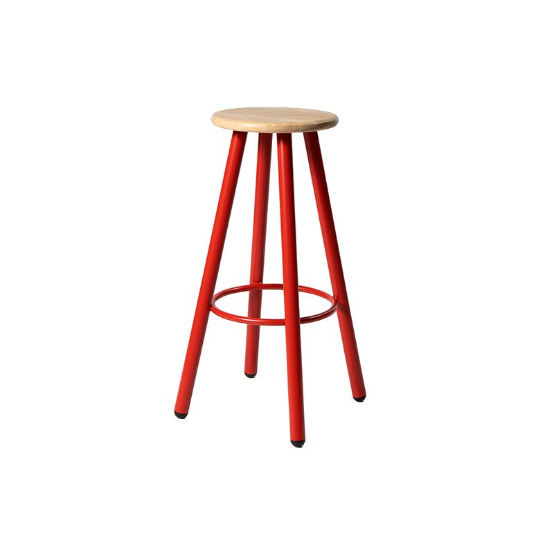Modern Round Bar & Counter Stool Dining Room Footrest Wood Counter-height Stool