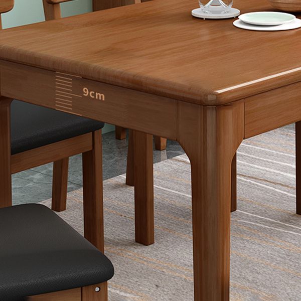 Tavolino da pranzo in legno di gomma in stile moderno con 4 gambe per casa