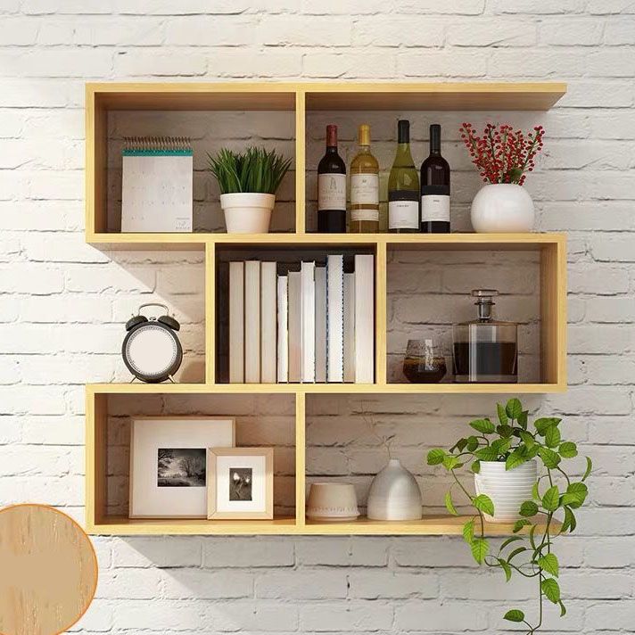 Modern and Contemporary Shelf Bookcase Wall Mounted Wooden Book Shelf for Office