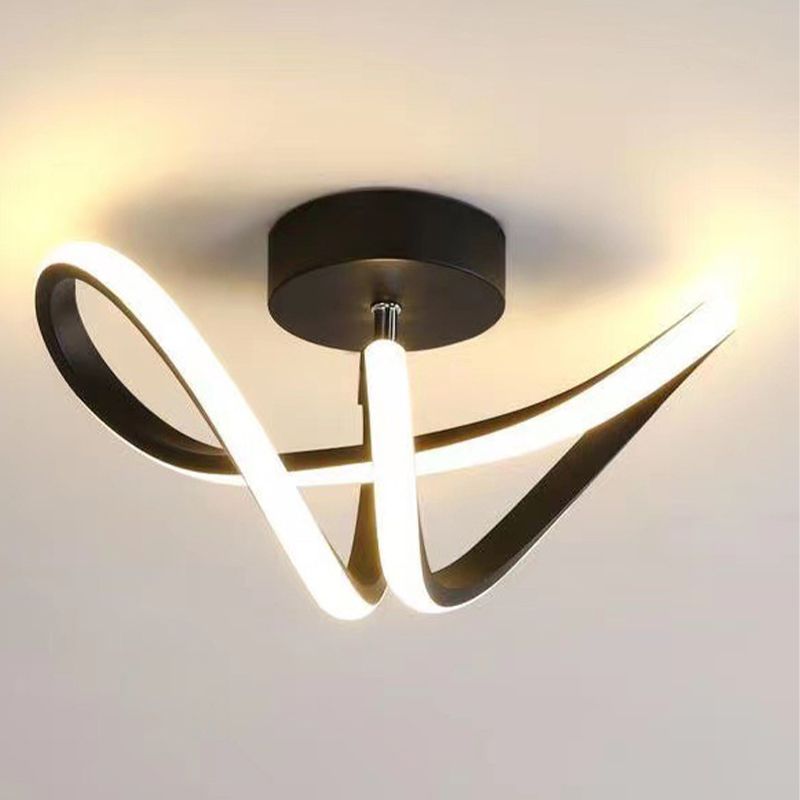Geometric Semi Flush Light Modern Metal Semi Flush Mount Light Fixture