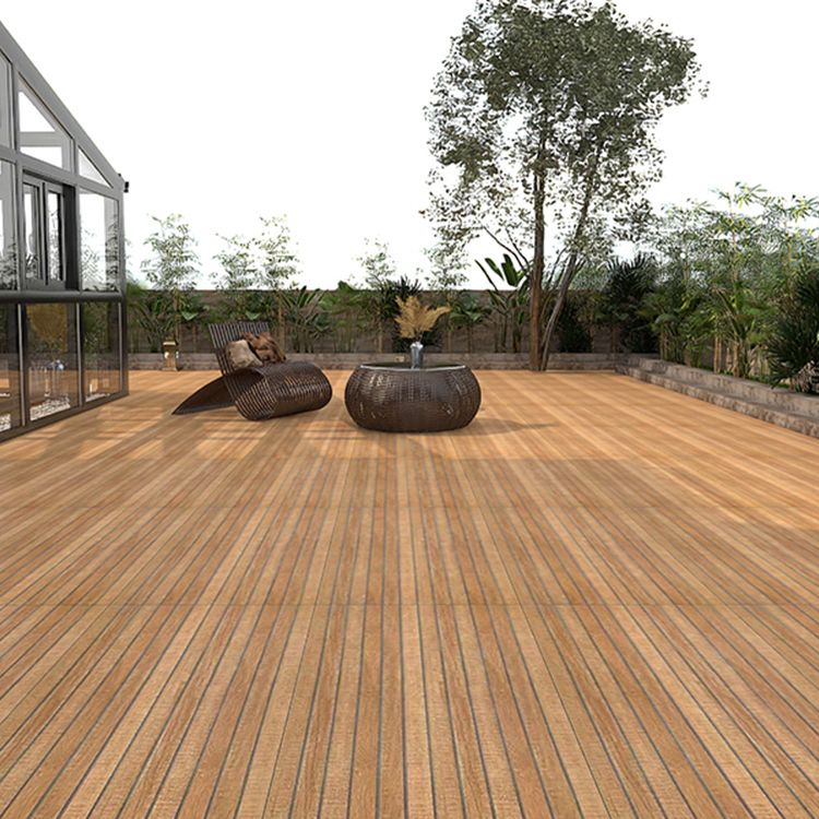 Outdoor Deck Tiles Floor Wall Wooden Snapping Stripe Composite Deck Tiles