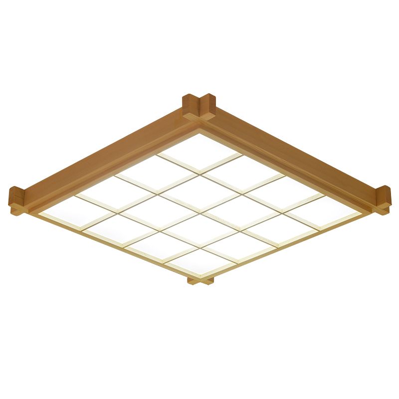 Nouveau Plafonnier encastré en bois moderne à 1 lumière LED pour salon