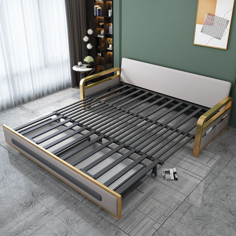 Square Arms Sleeper Sofa Pillow Back Glam Convertible Sofas