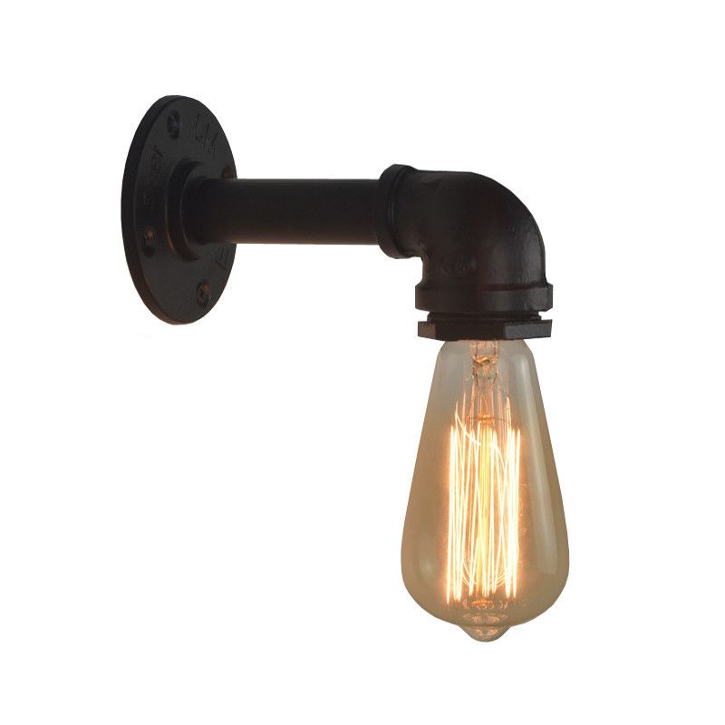 Geometric Wall Light Fixture Modern Metal 1 Light Wall Sconce in Black