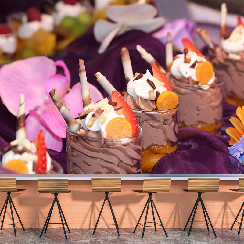 Customized Ice Cream Mural Wallpaper Wall Covering Mildew Resistant Commerce Shop