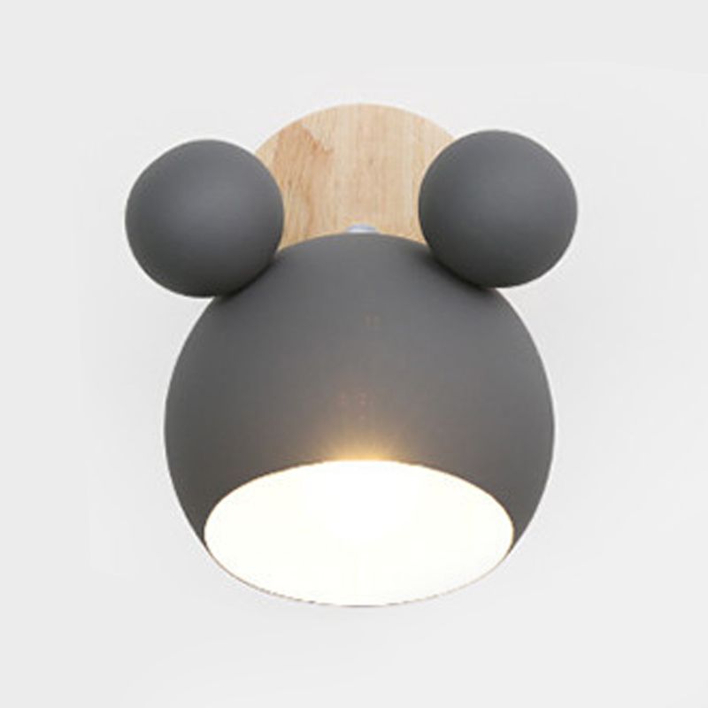 Macaron Wall Lamp 1-Light Wall Mount Lamp with Wood for Kid's Room