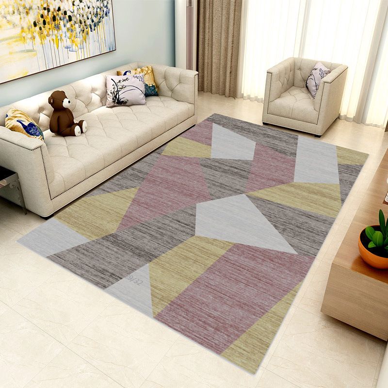 Speciaal veelkleurig 3D geometrisch tapijt Polyester Scandinavisch tapijt Antislip achterkant Huisdiervriendelijk Machinewasbaar tapijt voor woondecoratie