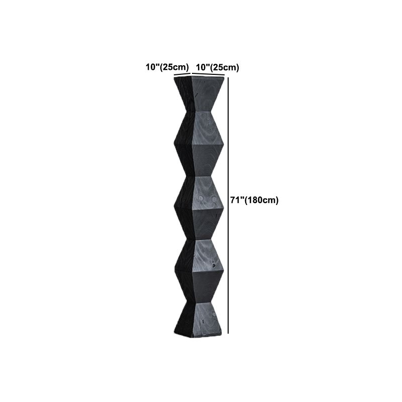 Contemporary Style Side End Table Wooden Pedestal Sofa Side Accent Table in Black