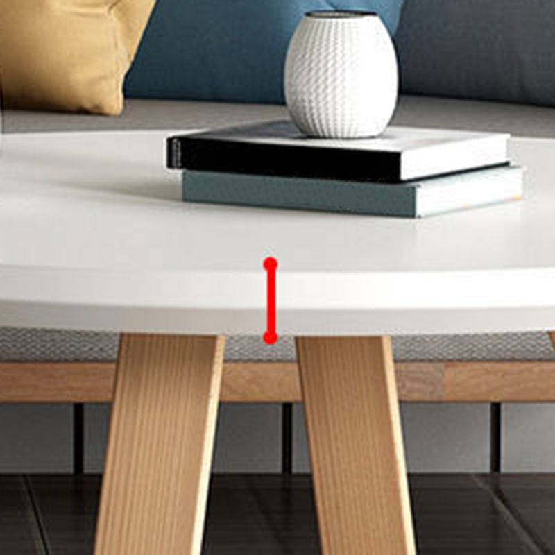 Nordic Style Cocktail Table Multi-color Selection Solid Wood Material Round Coffee Table
